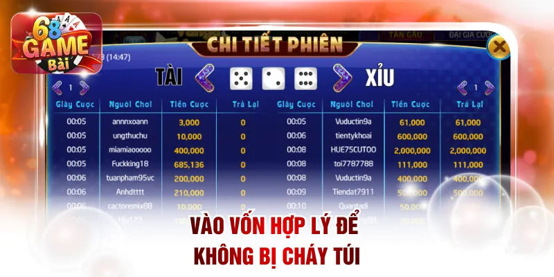 Cách Bắt Cầu Tài Xỉu: Bí Quyết Soi Cầu Luôn Thắng Lớn 2 Vào vốn hợp lý để không bị cháy túi